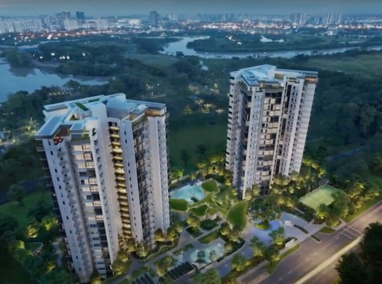 Lake Garden residences aerial view