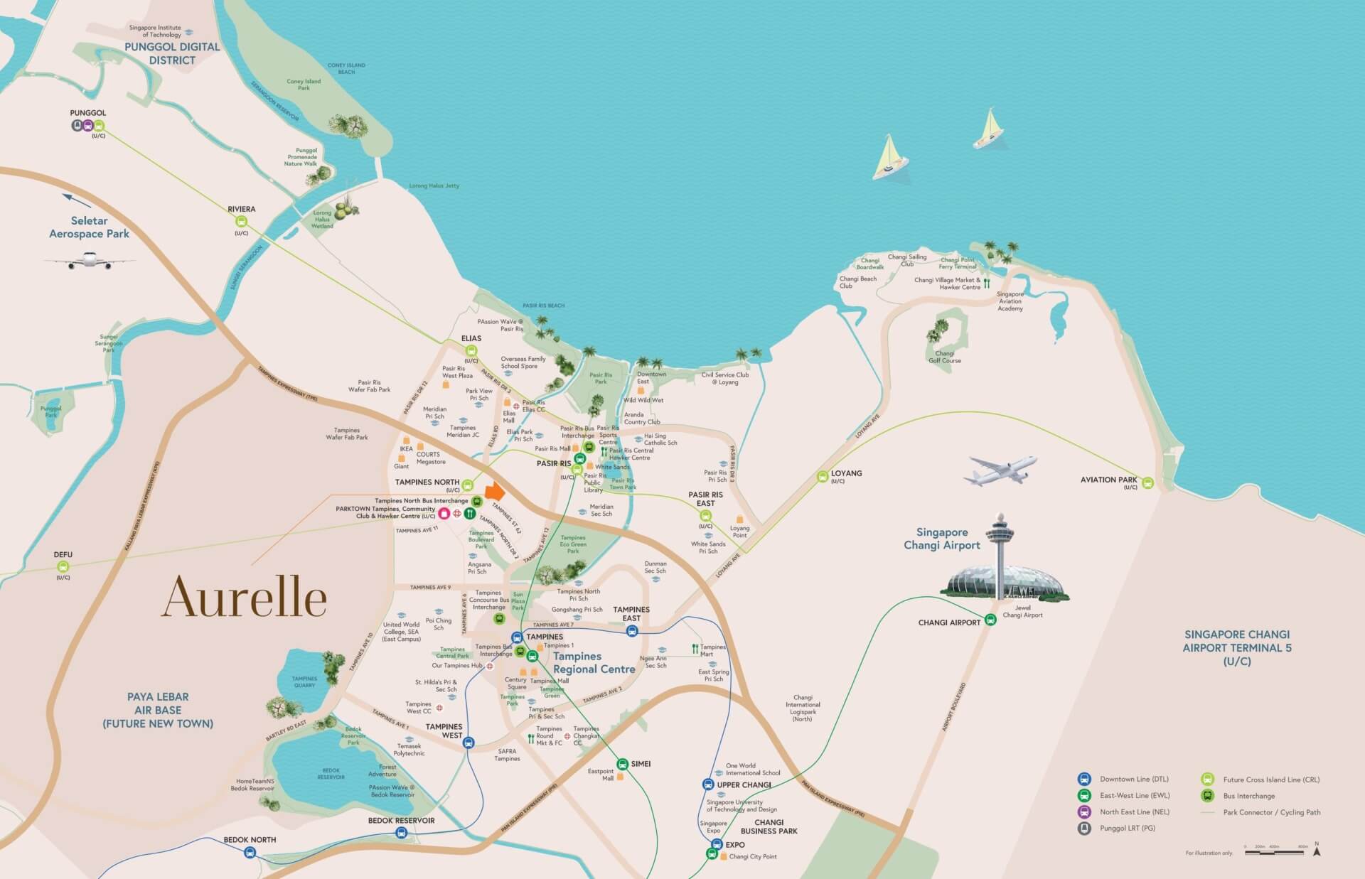 Aurelle of Tampines EC Location Map